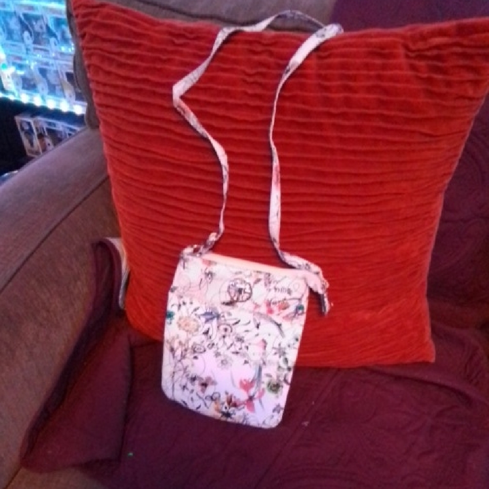 G by Guess Pink and White Floral Crossbody Bag